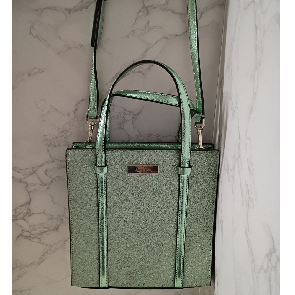 KATE SPADE Kenzie Limited Edition Seawater Green Glitter Crossbody Bag - NWOT